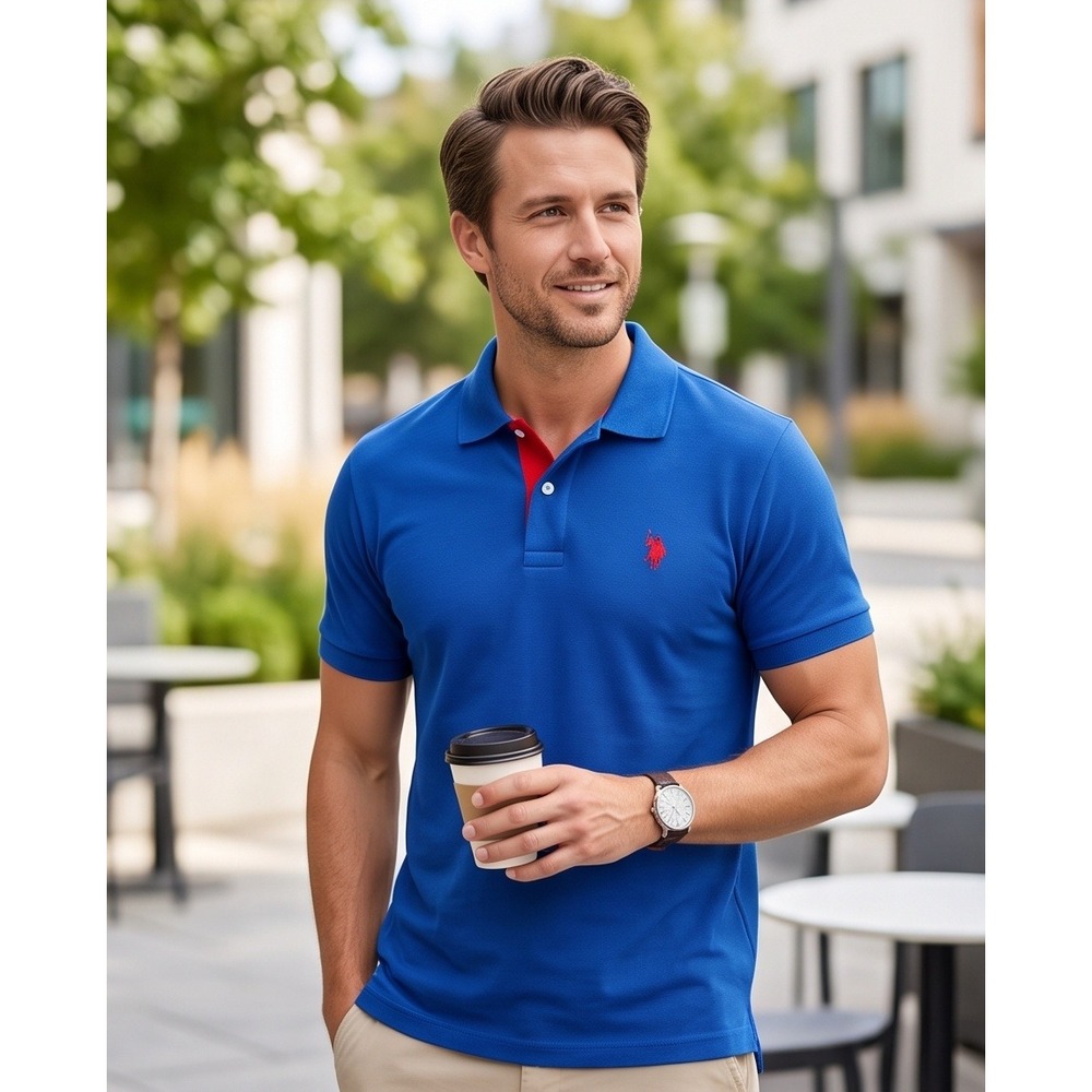US Polo Assn Mens XL Luxury Feel Polo Shirt Royal Blue 11304598 NWT